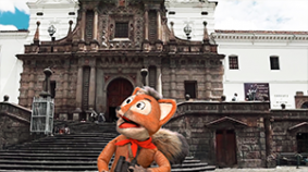 Amaia y Darya en Ecuador, la mitad del mundo