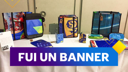 Esta empresa social recicla banners para convertirlos en bolsos y mochilas