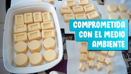 Ella convierte tu aceite usado en jabón