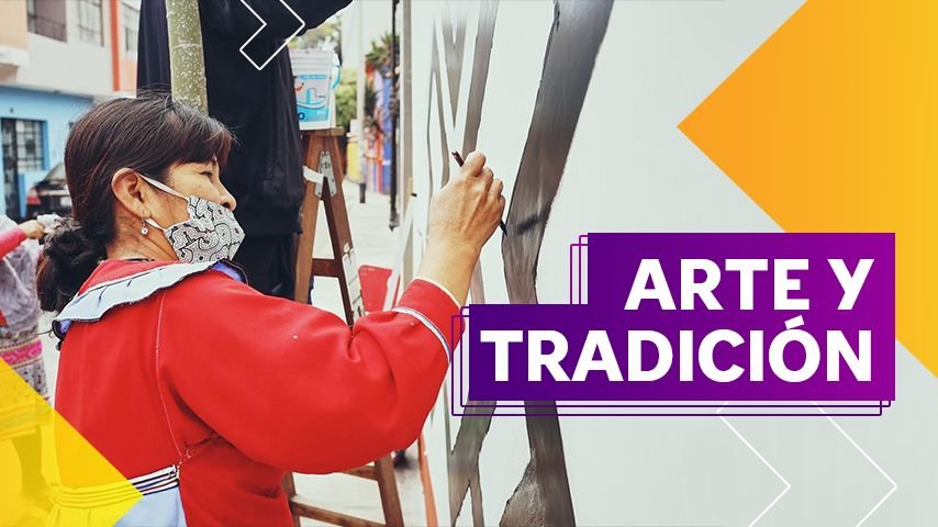 Murales con arte kené hecho por mujeres